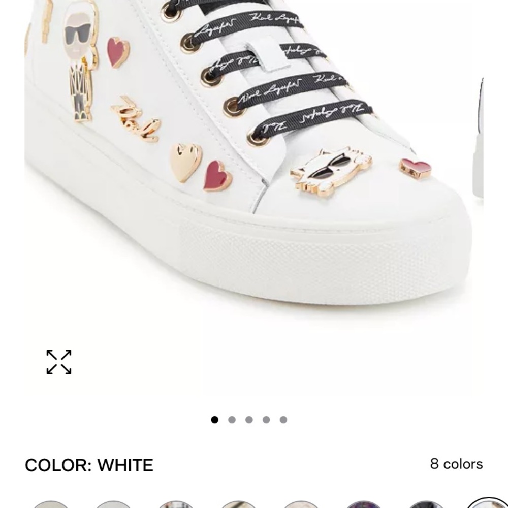 Karl Lagerfeld White and Black Sneakers Minimalist Design